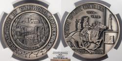 Us Coins - Griswold, CT 1976 AR Revolution Bi-Centennial Sterling 38mm Medal NGC MS-67