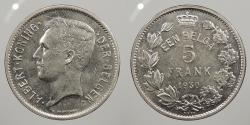 World Coins - BELGIUM: 1930 5 Francs