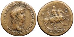 Ancient Coins - Nero 54-68 A.D. Sestertius Rome Mint VF