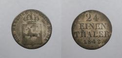 World Coins - GERMAN STATES: Hannover 1842-S 1/24 Thaler