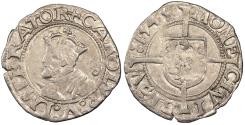 World Coins - FRANCE Besançon Charles V, as Holy Roman Emperor 1530-1556 1/2 Blanc 1545 EF