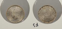 World Coins - MALAYA: 1945 George VI 5 Cents