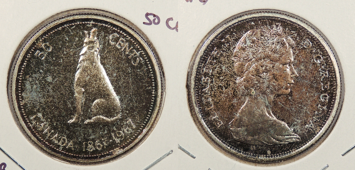 CANADA: 1967 Wolf 50 Cents  North & Central American and Caribbean Coins