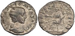 Ancient Coins - Julia Soaemias, mother of Elagabalus 218-222 A.D. Denarius Rome Mint Good VF