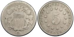 Us Coins - 1872 Shield 5 Cents (Nickel)