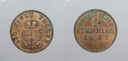 World Coins - GERMAN STATES: Prussia 1853-A Pfenning