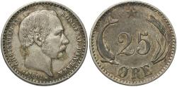 World Coins - DENMARK 1891 25 Ore