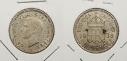 World Coins - GREAT BRITAIN: 1938 Sixpence