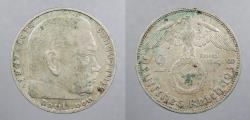 World Coins - GERMANY: Third Reich 1938-E Hindenburg 2 Mark