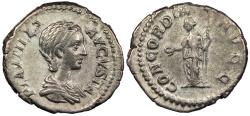 Ancient Coins - Plautilla, wife of Caracalla 202-205 A.D. Denarius Rome mint Good VF