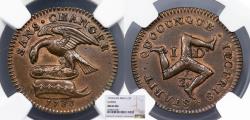 World Coins - ISLE OF MAN Lord James Murray, 7th Earl of Derby 1733 1/2 Penny NGC MS-62 BN