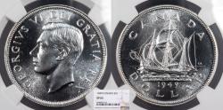 World Coins - CANADA George VI 1949 Dollar NGC SP-65