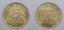 World Coins - FRANCE: 1921 Franc
