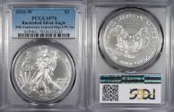 Us Coins - 2016-W Burnished Silver Eagle 1 Dollar (Silver) 30th Anniversary; Lettered Edge; Unc Set PCGS SP-70