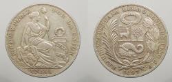 World Coins - PERU: 1897-LIMA JF Sol