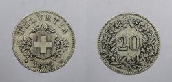 World Coins - SWITZERLAND: 1850-BB 20 Rappen