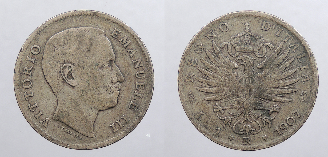 ITALY: 1907 Lira | European Coins