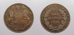 World Coins - INDIA: British East India Co. 1835 (b) 25.2 mm 1/4 Anna