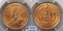 World Coins - BRITISH HONDURAS George V 1918 Cent PCGS MS-64 RB