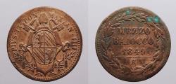World Coins - ITALIAN STATES: Papal States 1849-R IIII 1/2 Baiocco