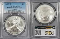 Us Coins - 2007-W Burnished Silver Eagle 1 Dollar (Silver) Unc Set PCGS SP-70