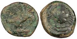 Ancient Coins - Sicily Akragas ca. 425-406 B.C. Hexas Good Fine