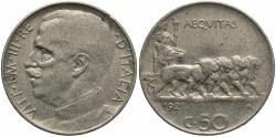 World Coins - ITALY 1921-R 50 Centesimi