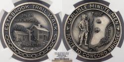 Us Coins - Estabrook, MA 1971 AR 196th Anv Estabrook Trail Walk Sterling 35mm Medal NGC MS-68