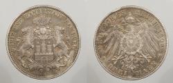 World Coins - GERMAN STATES: Hamburg 1908-J 3 Mark
