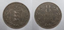 World Coins - GUERNSEY: 1889-H 8 Doubles