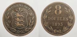 World Coins - GUERNSEY: 1893-H 8 Doubles