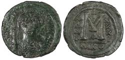 Ancient Coins - Justinian I 527-565 A.D. Follis (40 Nummi) Nicomedia Mint VF
