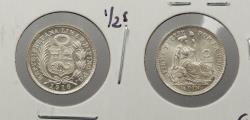 World Coins - PERU Republic 1916-FG 1/2 Dinero