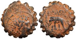 Ancient Coins - Seleukid Kings Antiochos VI, Dionysos 144-142/1 B.C. Serrate AE22 VF