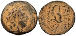 Ancient Coins - Seleukid Kings Tryphon 142-138 B.C. AE19 VF