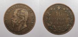 World Coins - ITALY: 1866-H 10 Centesimi