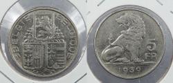 World Coins - BELGIUM: 1939 5 Francs