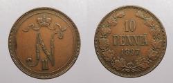 World Coins - FINLAND: 1897 10 Pennia