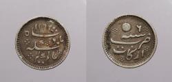 World Coins - INDIA: Madras Presidency AH 1172 Ry 6 (1823) Frozen date 1/4 Rupee