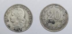 World Coins - ARGENTINA: 1898 20 Centavos