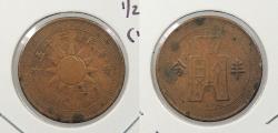 World Coins - CHINA: Yr. 25 (1936) 1/2 Cent (1/2 Fen)