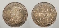 World Coins - CANADA: Newfoundland 1917-C George V 50 Cents