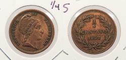 World Coins - VENEZUELA: 1852 1/4 Centavo