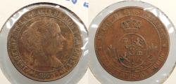 World Coins - SPAIN: 1867-OM Isabel II 2 1/2 Centimos
