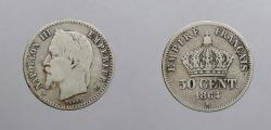 World Coins - FRANCE: 1864-BB 50 Centimes