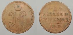 World Coins - RUSSIA: 1840-EM 2 Kopeks