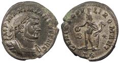 Ancient Coins - Maximianus First Reign: 286-305 A.D. Follis Trier Mint Near EF