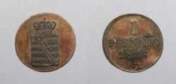 World Coins - GERMAN STATES: Saxony 1838-G Pfennig