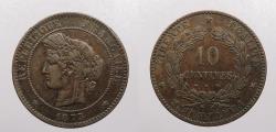 World Coins - FRANCE: 1873-K 10 Centimes
