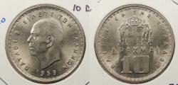 World Coins - GREECE: 1959 10 Drachmai